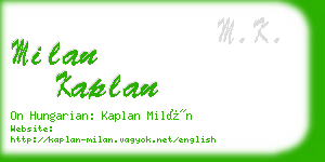 milan kaplan business card